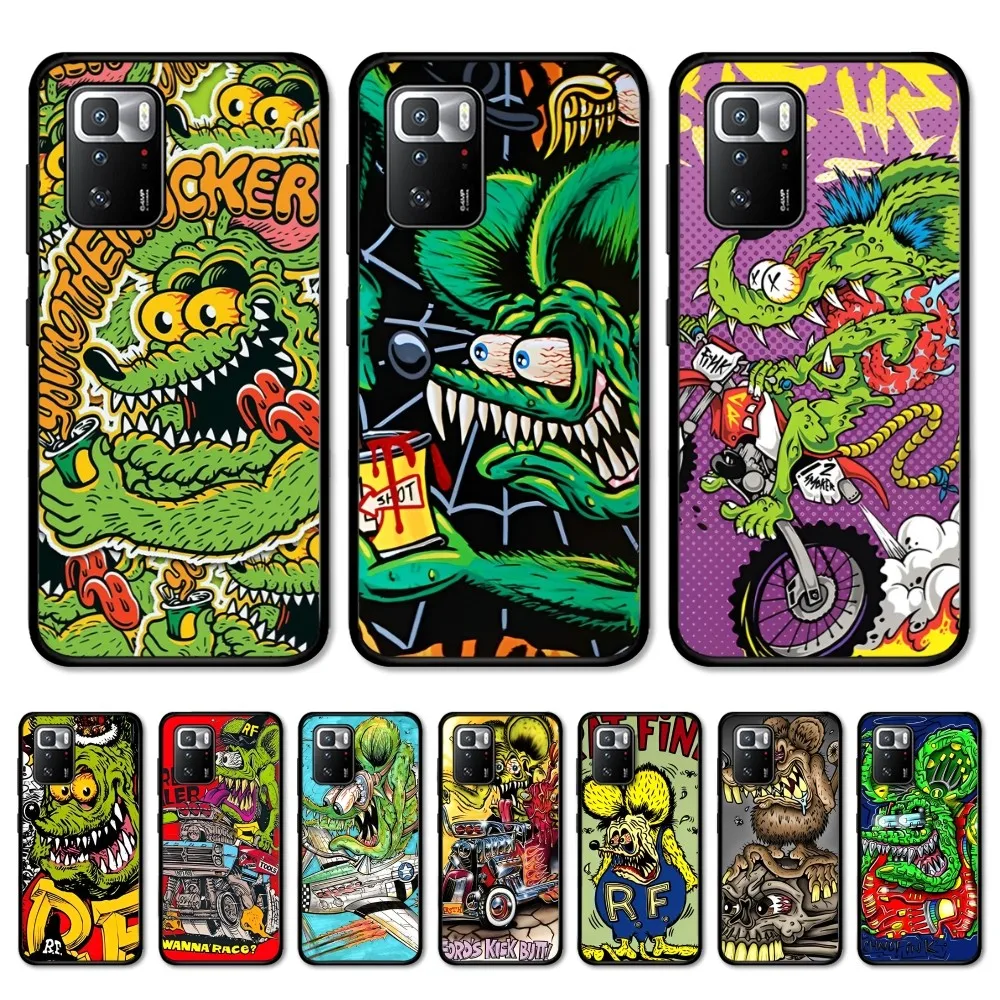 Custodia Per Telefono Stampata Funny Rat Fink Per Redmi Note 4X5 A 6 7 8 T 9 9S 10 11 11S 11Epro Poco M3 Pro