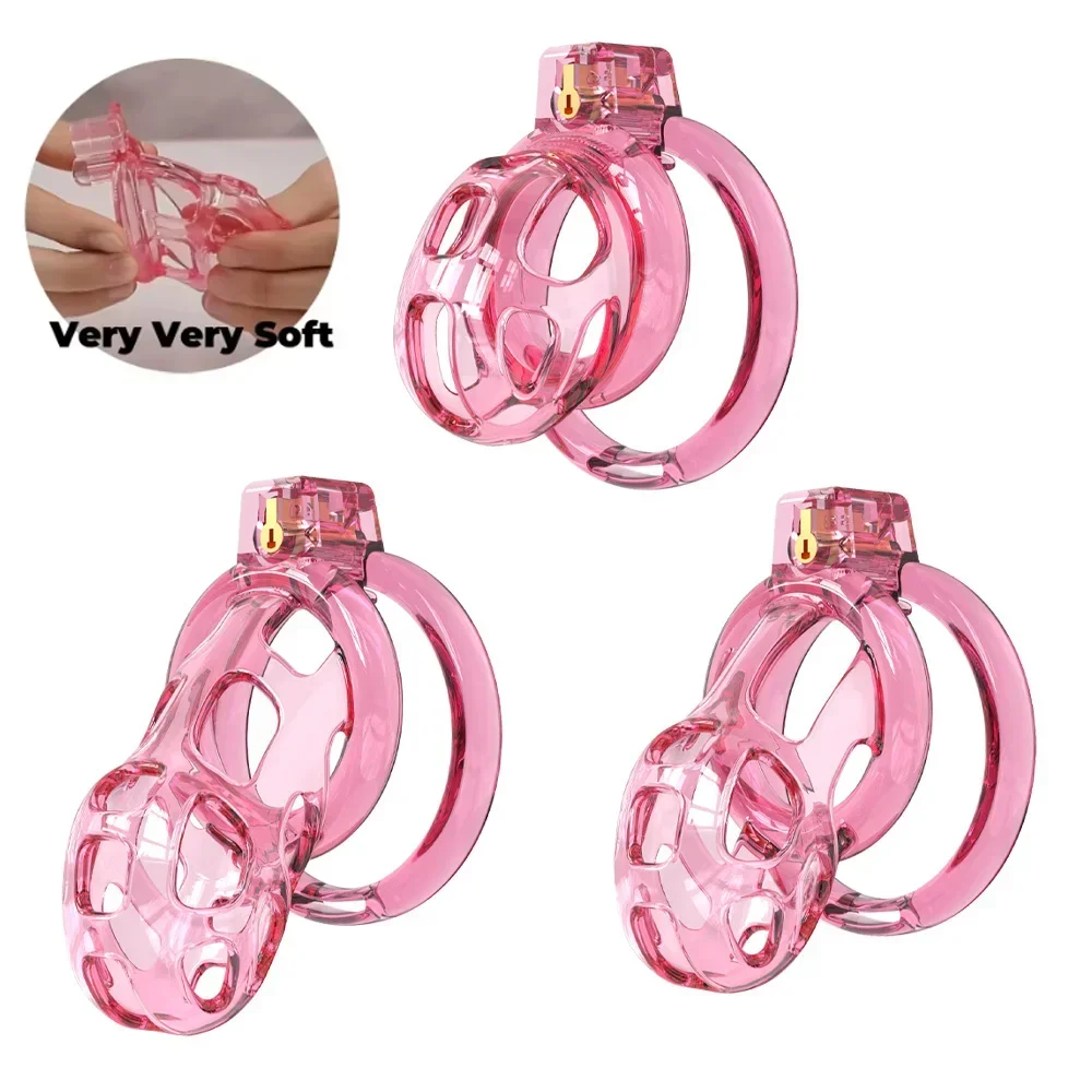 Cock Ring Cobra Upgrade Silicone Cock Cage Concealed Lock Chastity Device With 6 Penis Rings Adult Sex Toys for Man 18+ Sex Shop