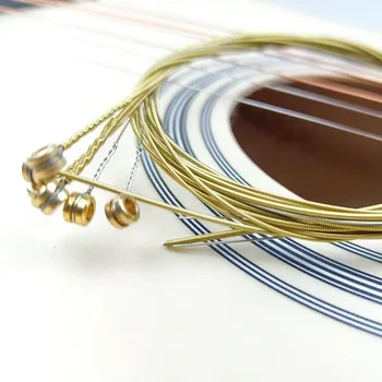 6Pcs/Set Guitar String Acoustic Guitar Steel Strings Gauge Set of Wooden Guitar Musical Instrument Guitar Parts Accessories 2