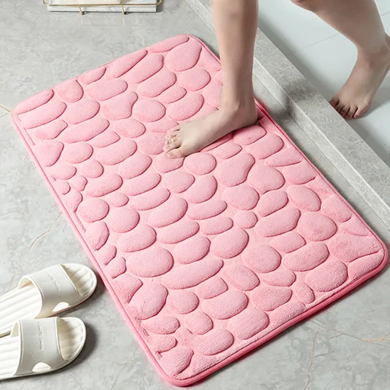 Homaxy Tapis de Bain Antiderapant,Tapis Salle de Bain en Mousse à Mémoire Douce, Absorbant,Lavable en Machine - 50 x 76 cm, Bordeaux