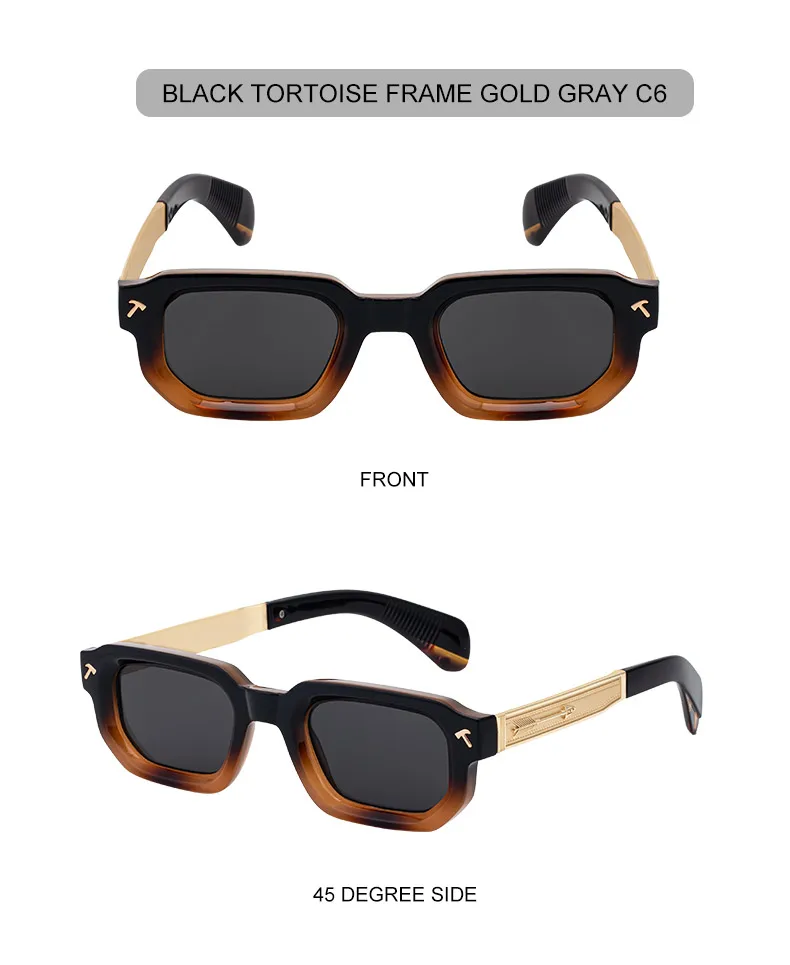 Polarized Square Punk Sunglasses Men 2025 Luxury Brand Classic Rectangle Sunglass UV400 Driving Eyewear Fashion Outdoor Shades 