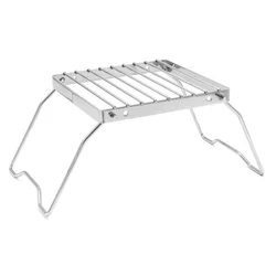 Outdoor Stainless Steel Portable Foldable Mini Grill Rack (Silver)