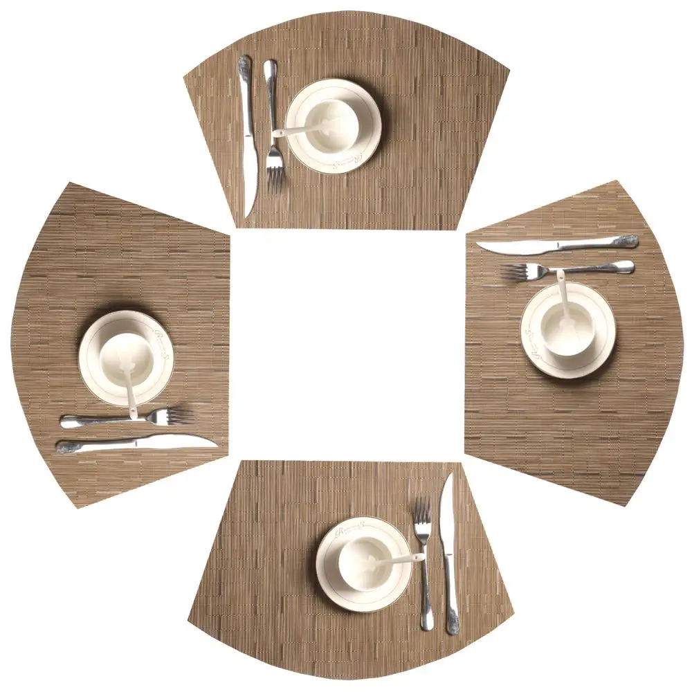 

Round Table Placemats Set of 4 Wedge Placemats Heat Resistant Round Table Mats Wipe Clean