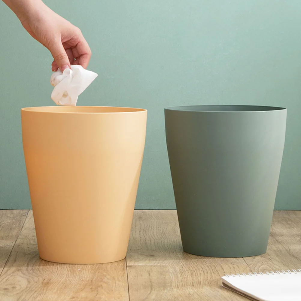 

3 Pcs Automotive Garbage Cans Storage Round Bedroom Trash Plastic Household Bin Office