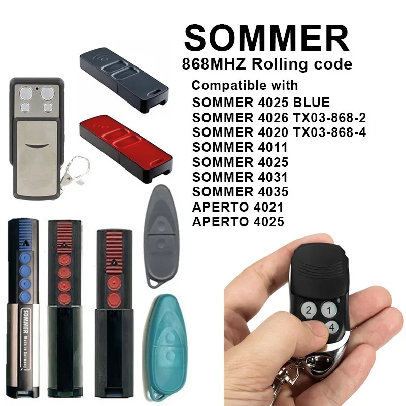 SOMMER 4020 4026 TX03-868-4 remote control 868mhz sommer TX03-8-4 rolling code remotes remote garage rolling code 868 mhz sommer 4026 tx03 868 2 4020 tx03 868 4 garage door remote control sommer 868 35 mhz remote