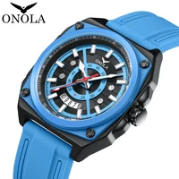 2024 New Hot Selling Fashion Design ONOLA Youth Men's Watch Multi Color Silicone Tape Waterproof Watches Colok