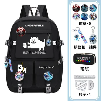 45×31×14cm Black, Undertale Sans, Student Kids Teens School Bags, Large Capacity Mochilas Anime Backpacks For Girls Boys Gift 1