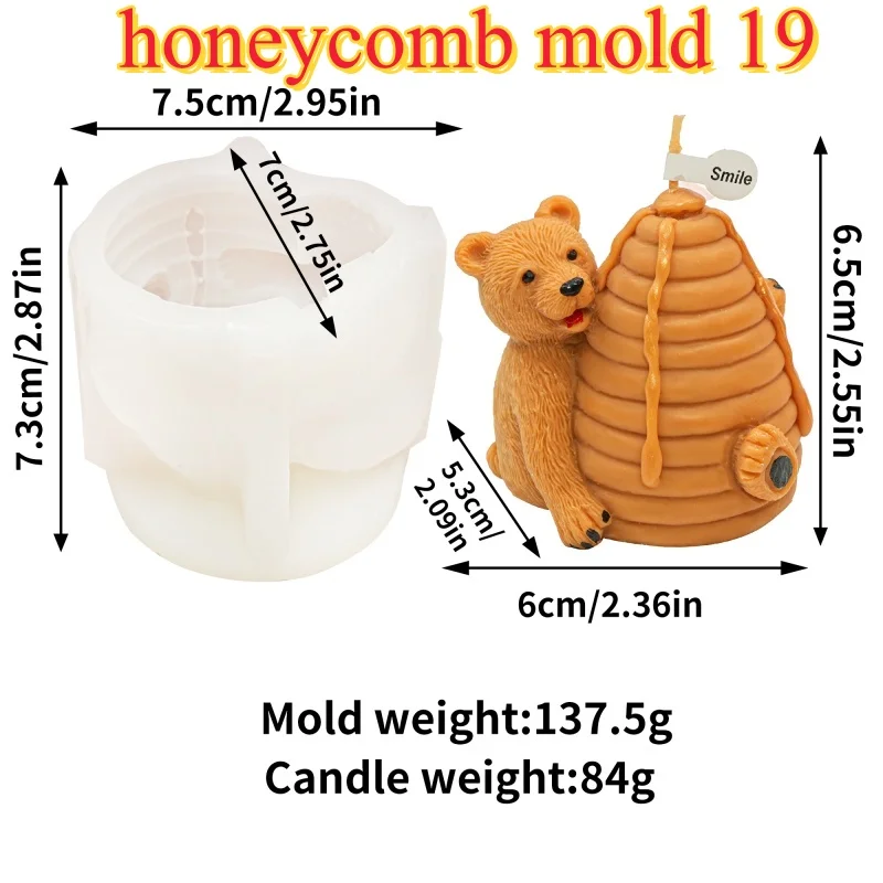 Honeycomb Beeswax Silicone Mold for Candle and Foundation Crafting
