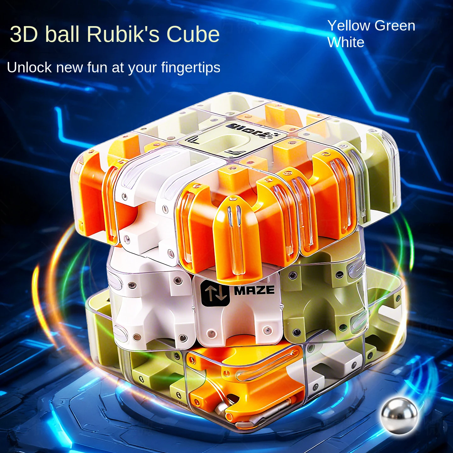 Cube magique de labyrinthe 3D, puzzle transparent à six faces, cube de vitesse, jouets de labyrinthe pour enfants, jouets éducatifs, cadeau de fête d'anniversaire