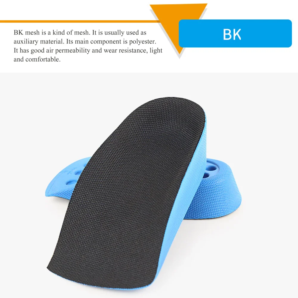 1Pair PU Height Increase Insoles Shock Absorption Heel Cushion Pads Height 2 4cm Anti slip Lift Shoes Inserts For Men & Women