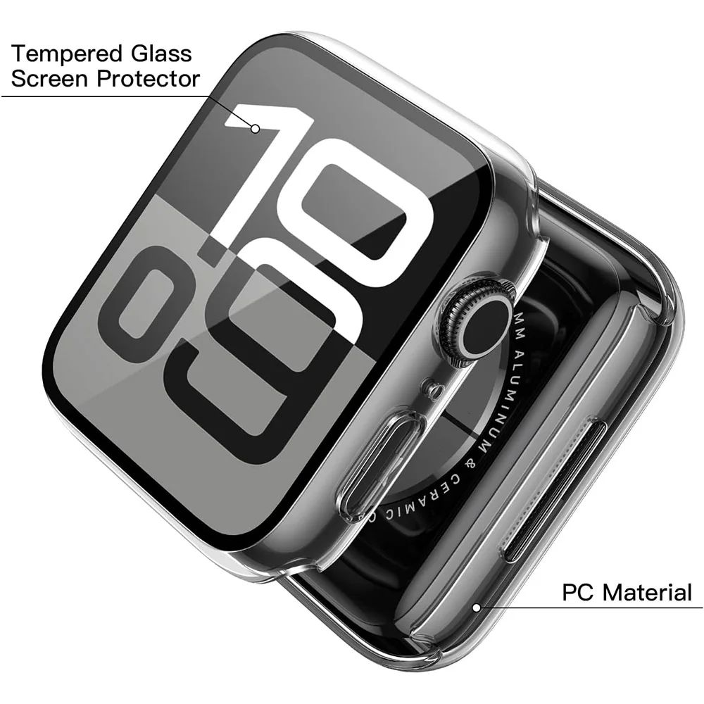 Premium Tempered Glass Apple Watch Case with Screen Protector
