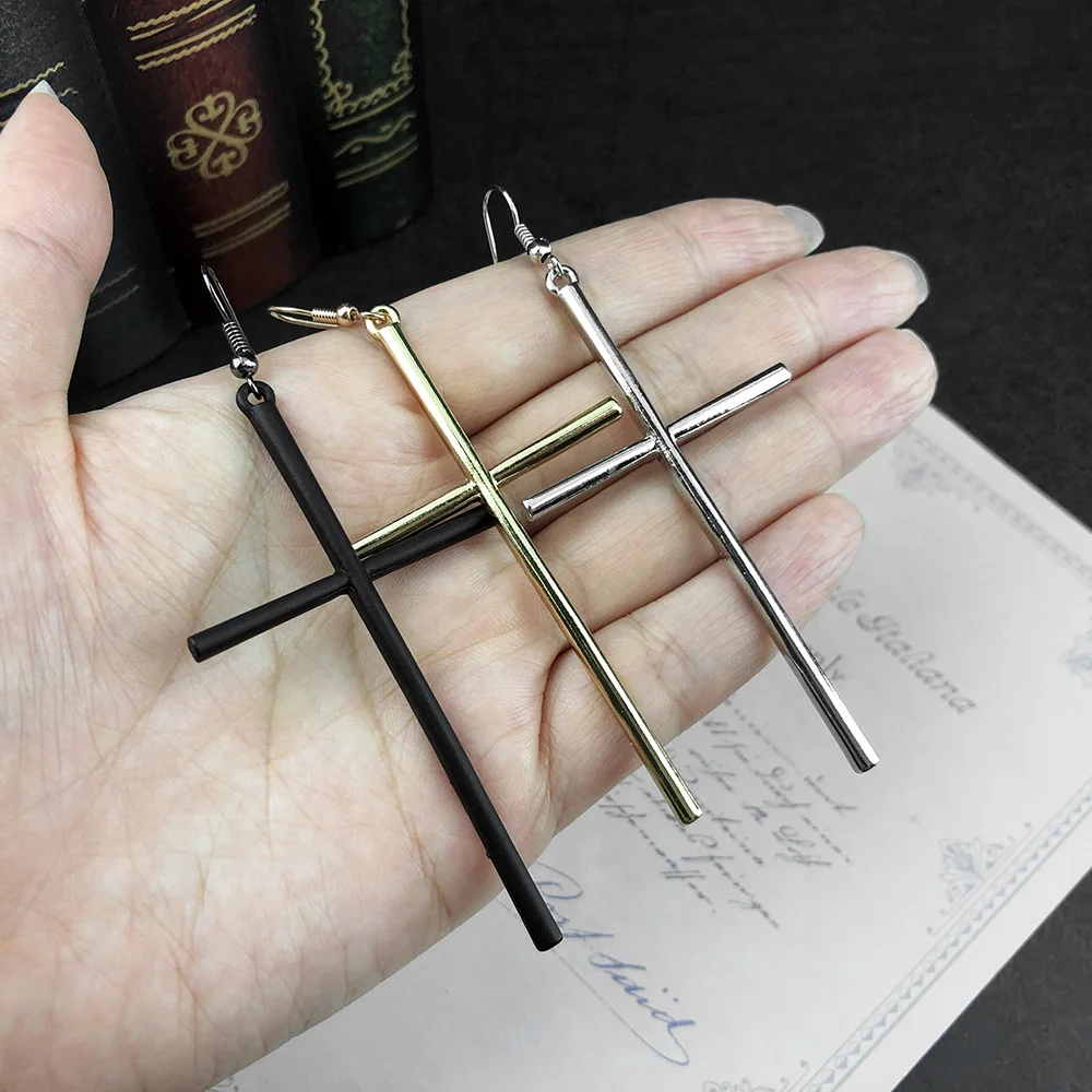 cross earrings Cross Earrings Women Gothic Long Dangle Earring Punk Goth Jewelry Accessories