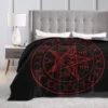 Satanic Wiccan Symbols Goat Blanket,Soft Cozy Plush Flannel Throw Blanket for Men Woman Adults Luxury Warm Blanket Home Decor 3