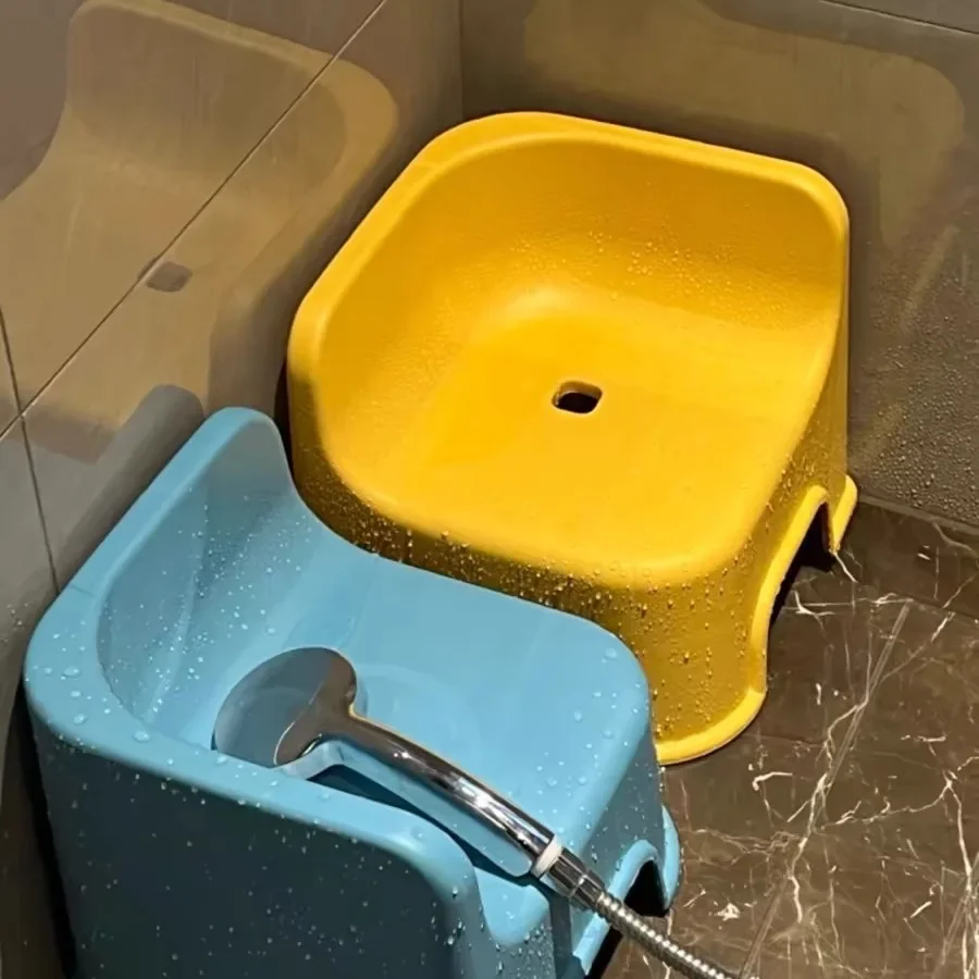 Bathroom Specific Stool Home Backrest Baby Shower Stool Thickened Plastic Chair Corner Stacking Bathroom Low