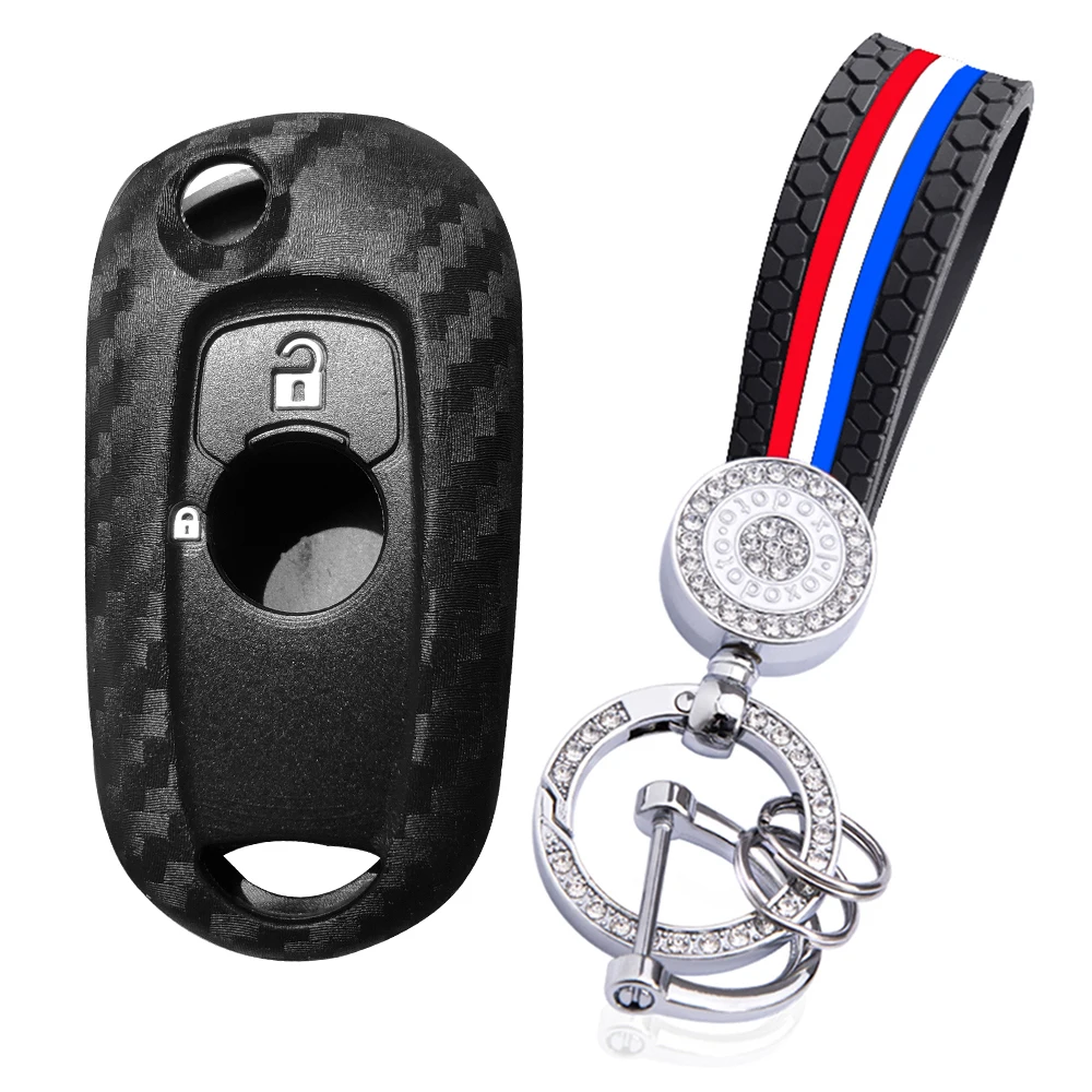 For Opel Astra K Vauxhall Corsa E 2 Button Remote Control Cover Key Car Accessories Skin Silicone Key Shell Holder Keychain Case