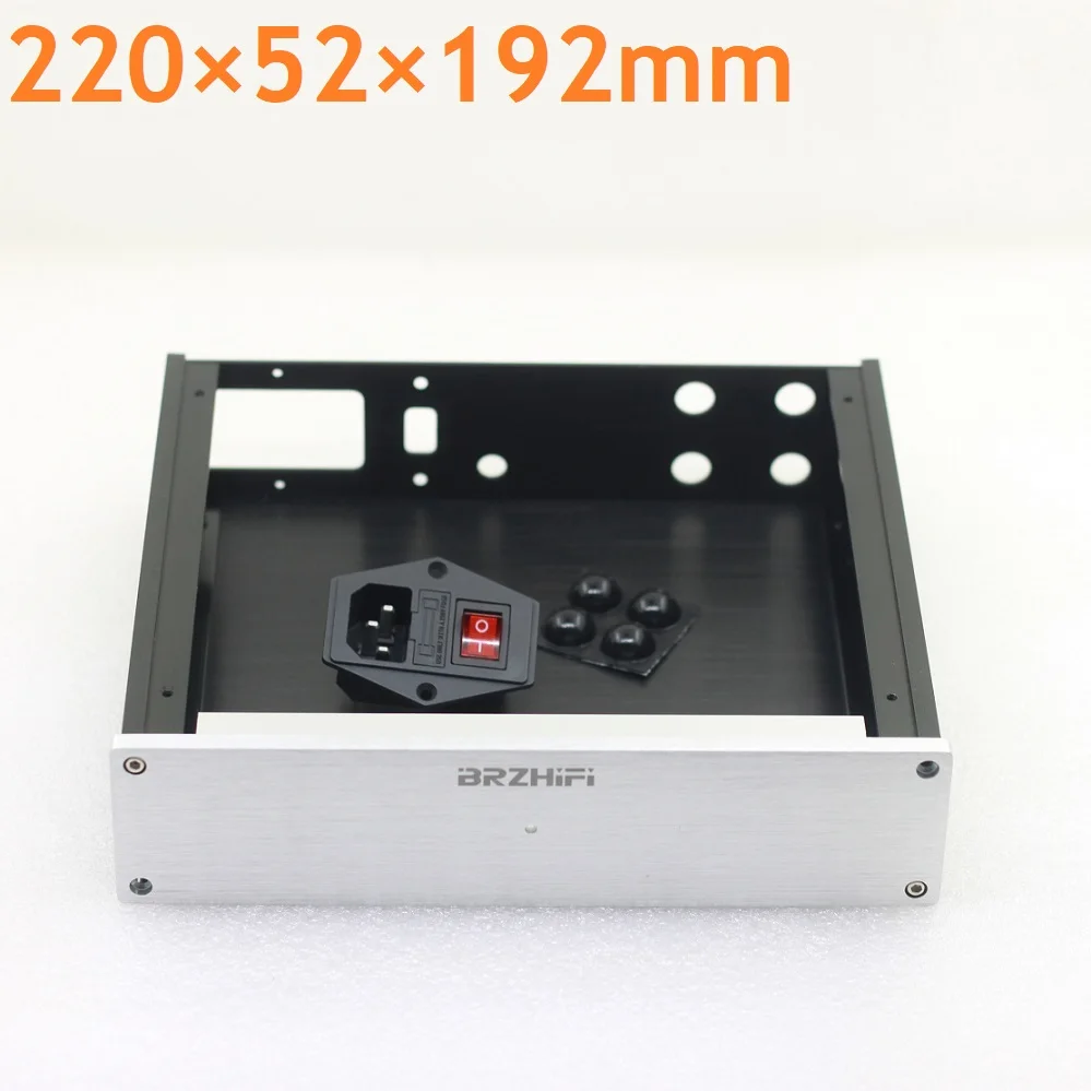 

W220 H52 D192 Small Size Power Amp Housing Aluminum DAC Decoder Shell Hi-End Rear Class Tube Amplifier Chassis Headphone Case