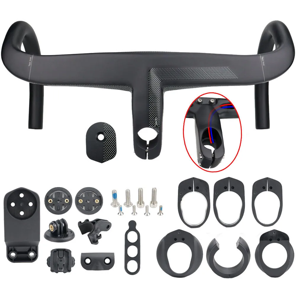 17 Degree Full Carbon Fiber Road Bike Handlebar Integrated Cockpit