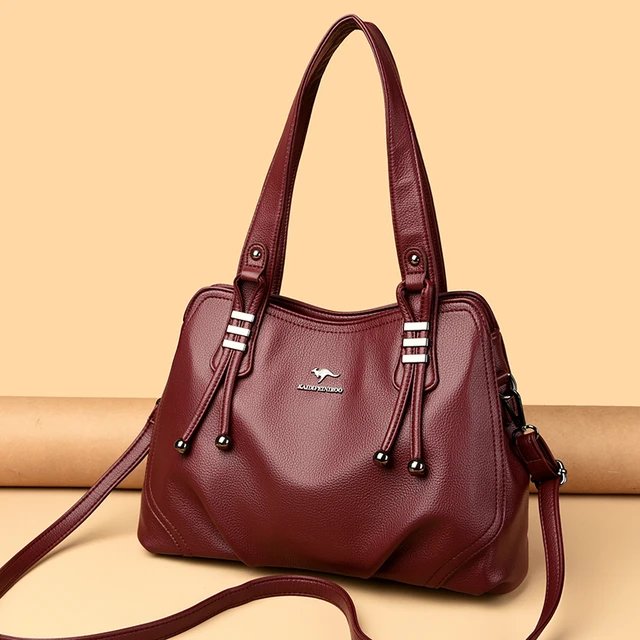 Genuine Soft Leather Handbags for Women Vintage Shoulder Tote Bag Luxury Designer Ladies Large Capacity Purse Bags Sac A Main 5