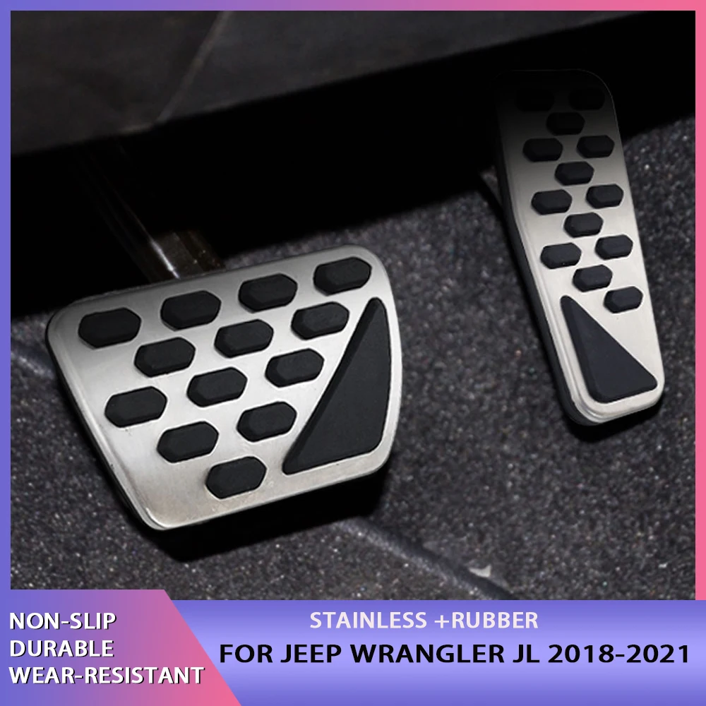 Couvercles Plaquettes Pédales Frein Jeep Wrangler JL / Gladiator JT 2018-2022 - Antidérapant, Facile à Installer - Pour Boîte Auto - 6