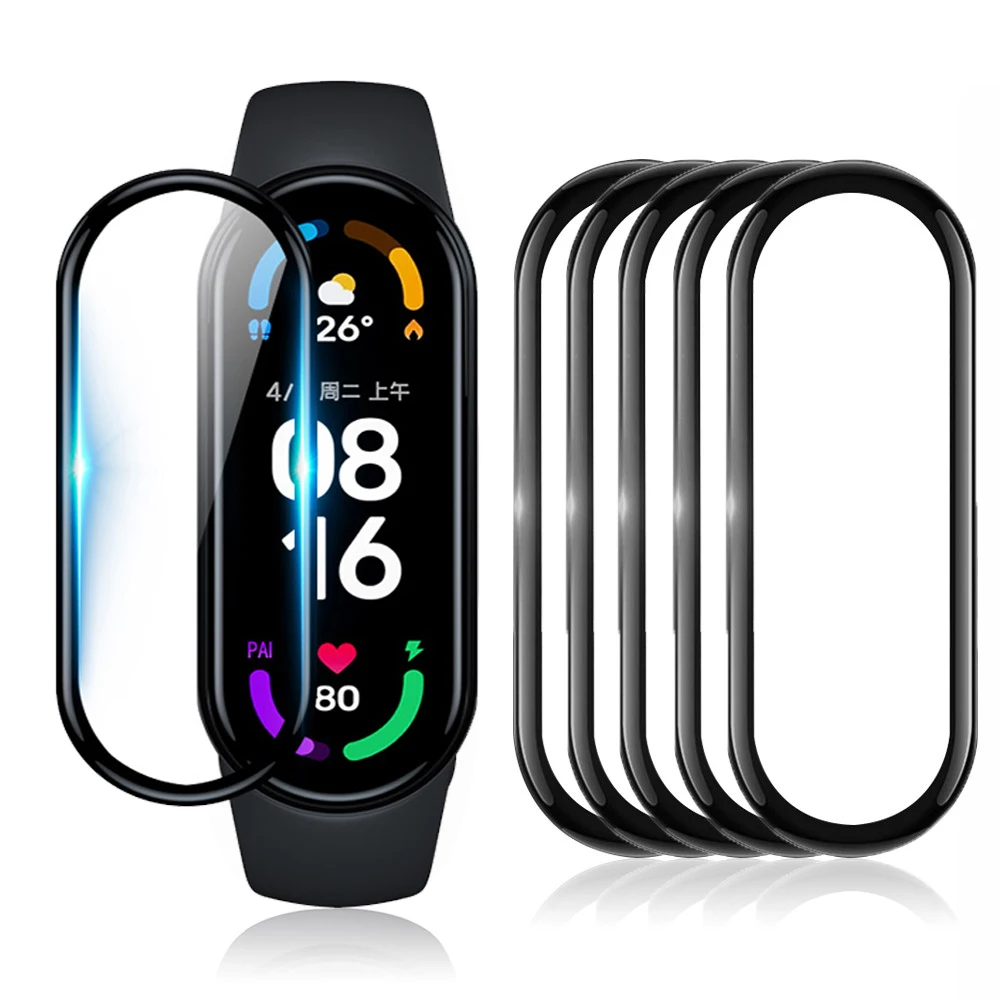

3Pcs Screen Protector for xiaomi mi band 8 7 6 Protective Glass Miband 4 Full Curved Edge Scratch-resistant xiomi mi band 3 4 5