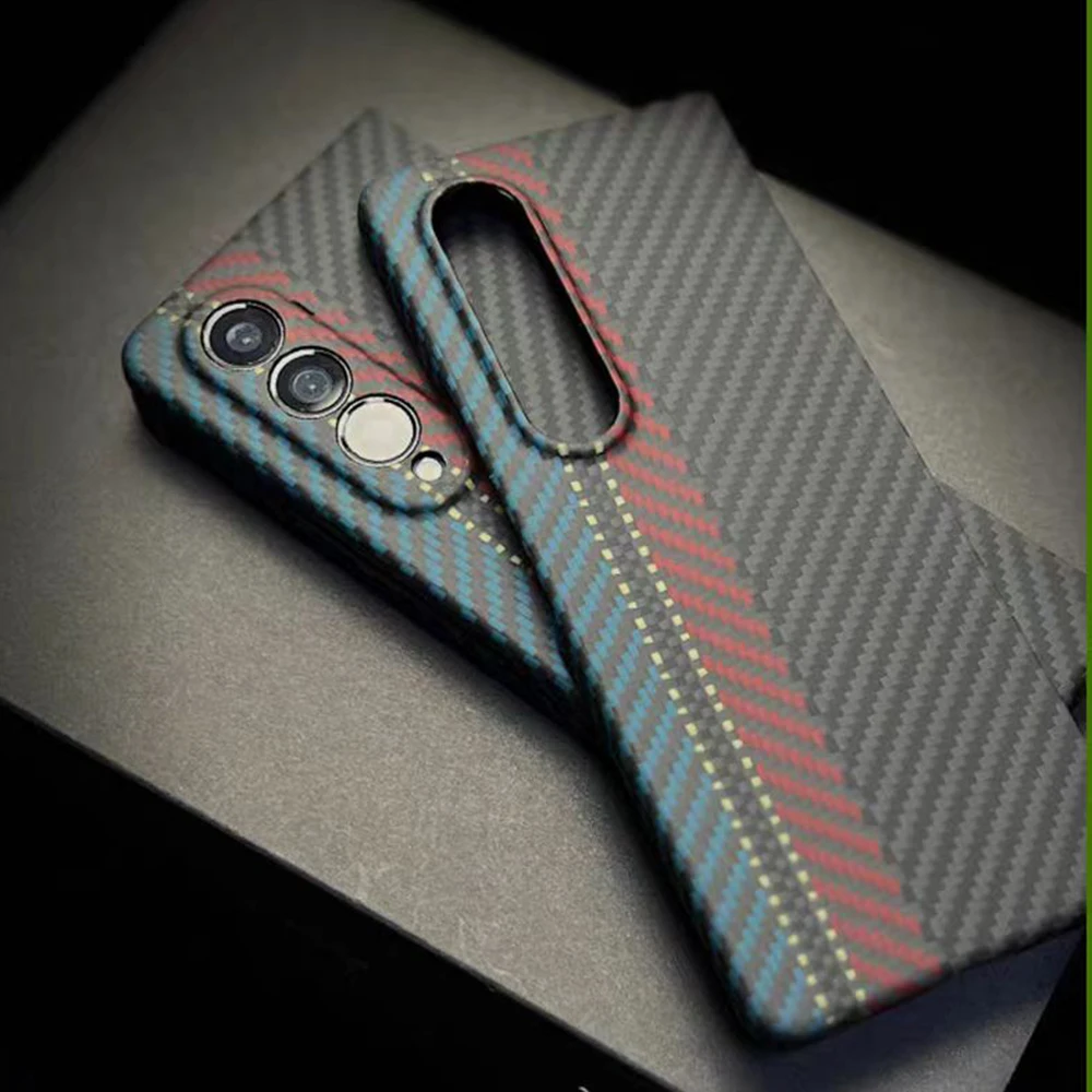 Commercial Kevlar Real Carbon Fiber Phone Case For Samsung Galaxy Z Fold 5/ Fold 4 Ultra-Thin Aramid Fiber Shockproof Cover