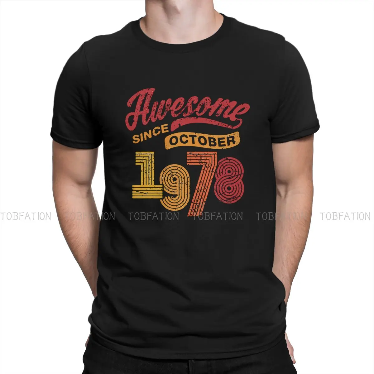 

Awesome Since October 1978 Casual TShirt 1981 Printing Tops Leisure T Shirt Men Short Sleeve Unique Gift Clothes
