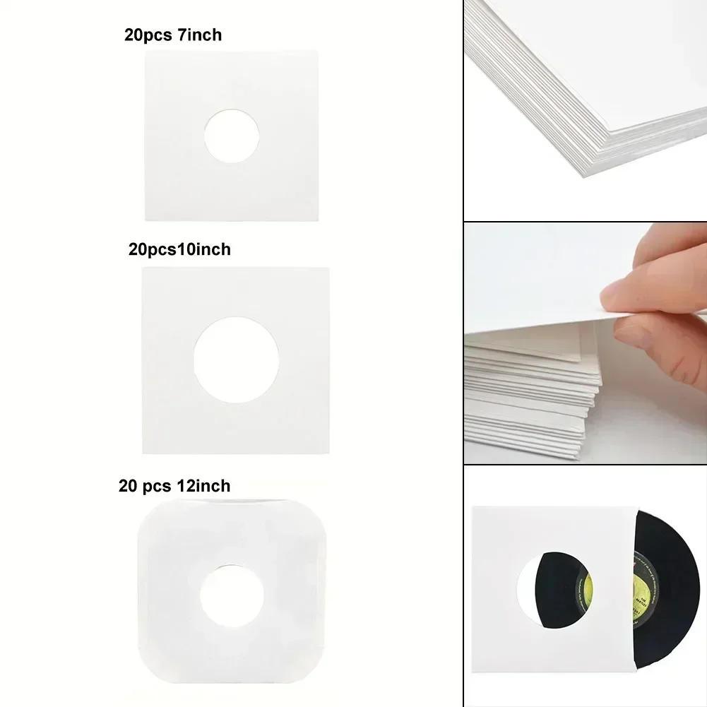 20pcs Protective Bag 12inch 10inch 7 Inch White Vinyl Record Protecter LP Bags Record Sleeves