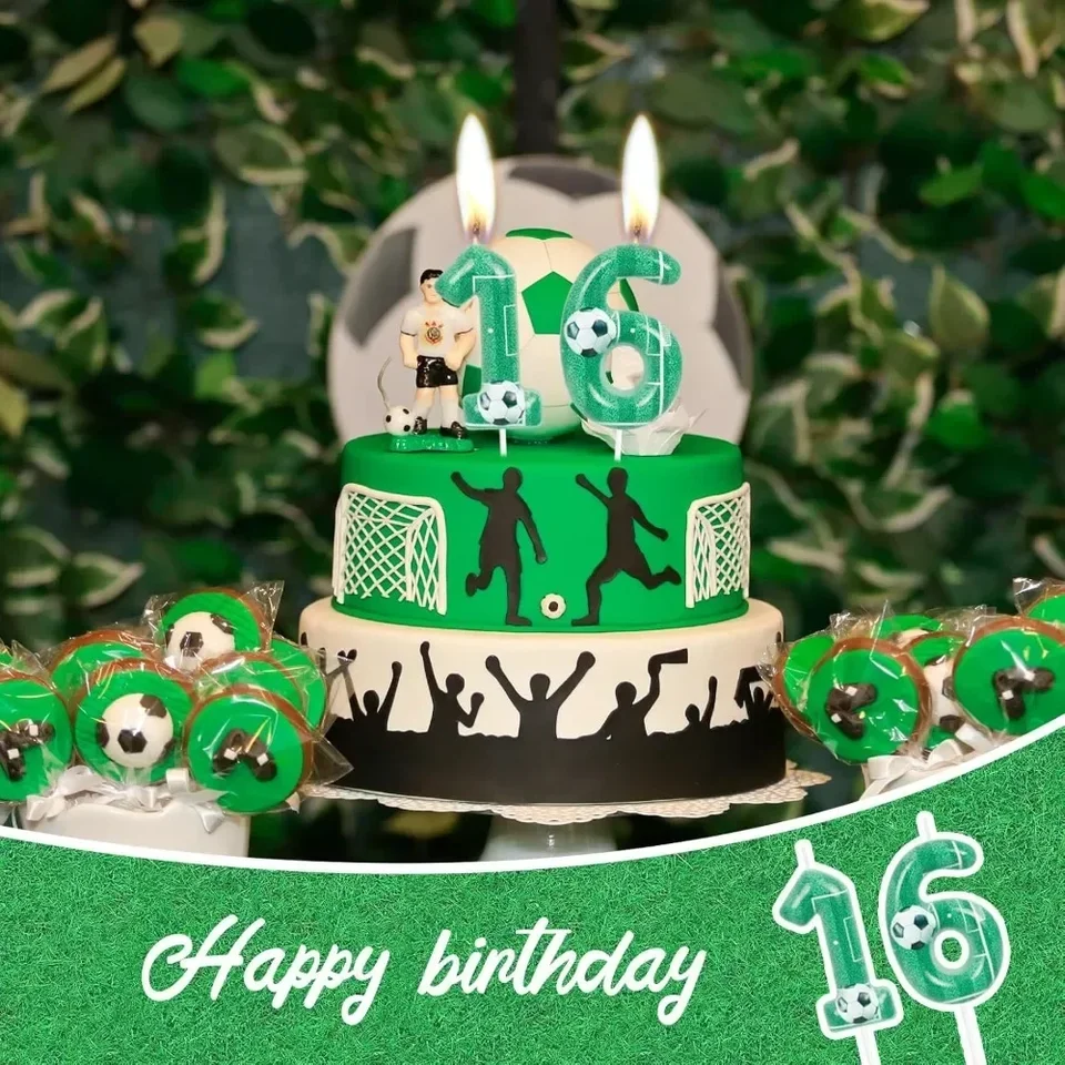 Green Soccer Number 7 Birthday Cake Topper