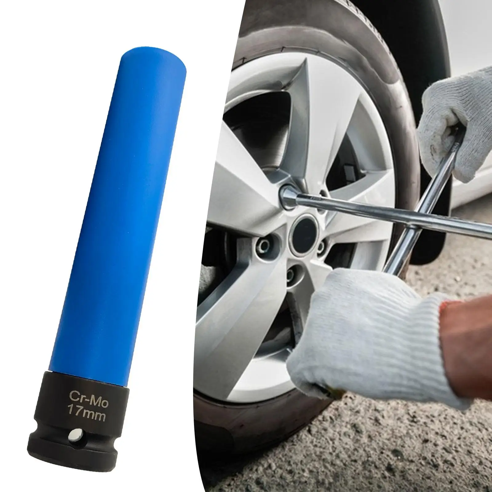 Lug Nut Socket Protective Sleeve Blue Easy to Use Replace Parts Protection Tire Tools Extra Long Thin Wall Wheel Protector