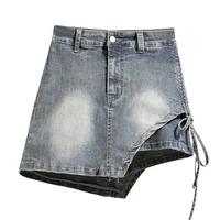 Plus Size Denim Skirt For Women Summer 2024 New High Waisted Mini Blue Jeans Skirts With Lining Korean Fashion Mini Skirt Woman - Image 5