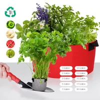1/2/3/5/7/10/12/15/17/20 Gallon Garden Grow Bags Flower Vegetable Aeration Planting Pot Container Planter Pouch With Handles 3