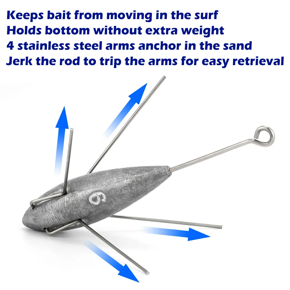 FishTrip 1Pcs Sputnik Sinker Weight Surf Sinker for Beach Surf