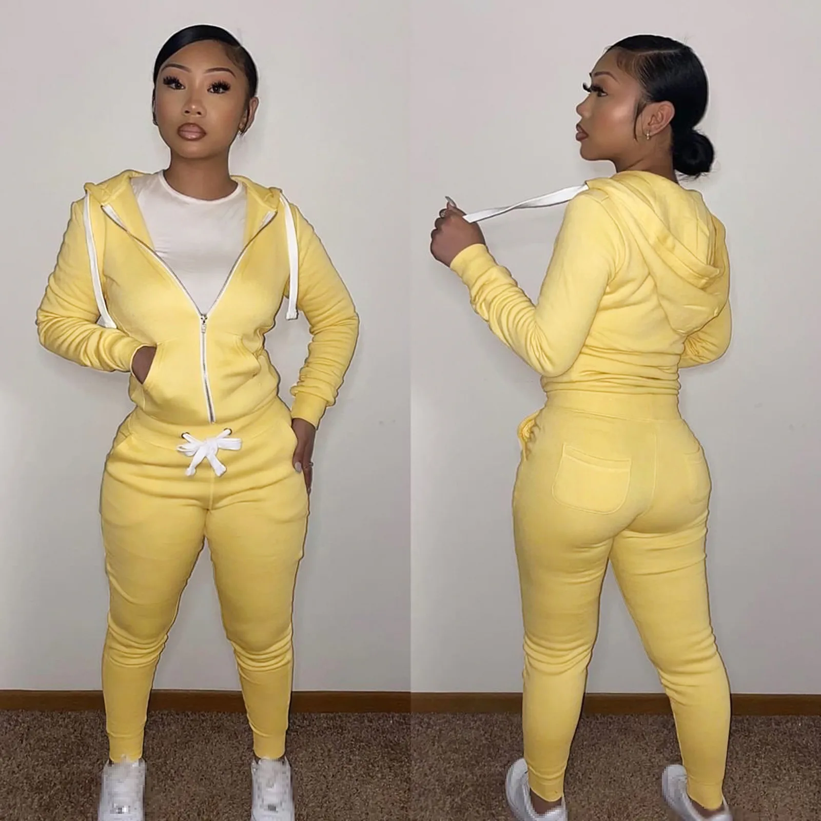 5 Wholesale Jogging Suits Women Fall Winter Fleece Tracksuits Two Piece Set  Hoodie Sweatshirt Sweatpants Matching Sweatsuit 8515 - Pant Sets -  AliExpress