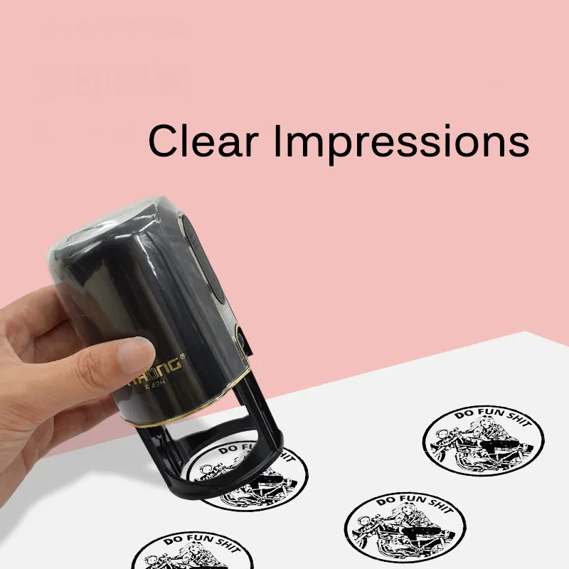 Custom Round 42mm Office Self-Inking Personalized Stamp Create Your Own  Stamp with Your image, Text, Logo, Drawing
