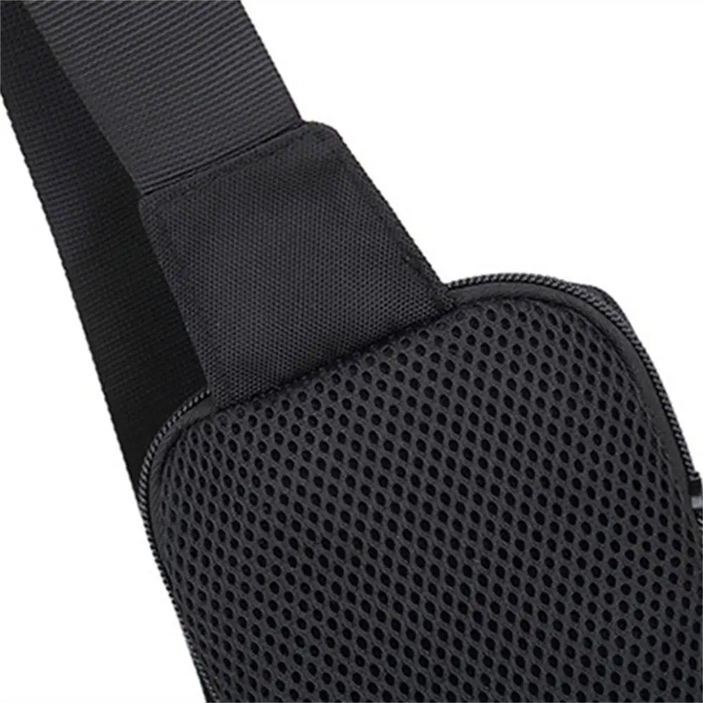 Men's Black Oxford Crossbody Travel Bag - Small Shoulder Chest Bag