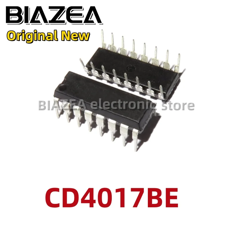 

10 шт., десятичная микросхема CD4017BE DIP-16