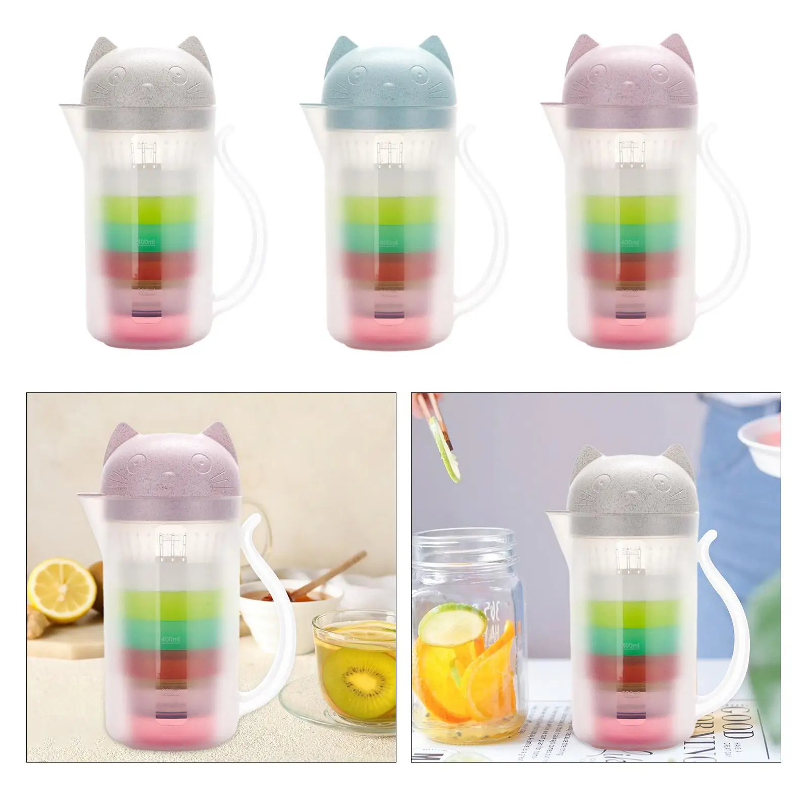 Beverage Pitcher Portable Cute with Filter Ice Tea Pitcher Water Pitcher with Cups for Tea Juice Homemade Beverage Milk Kitchen