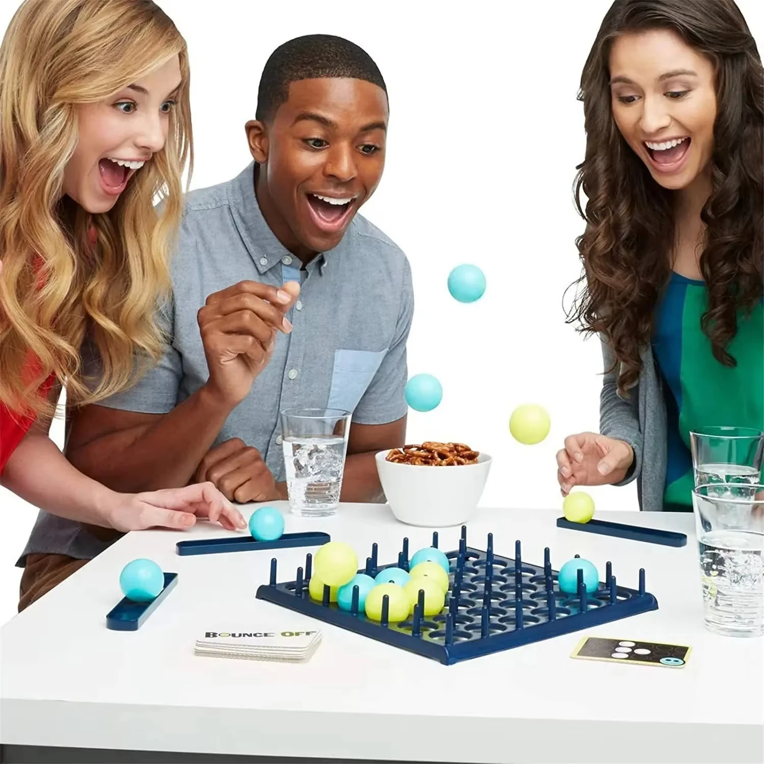 Bounce Ball Game Jumping Ball Board Table Game Interaction Family Party Desktop Bouncing Funny Toy Kit for Children Adults 3