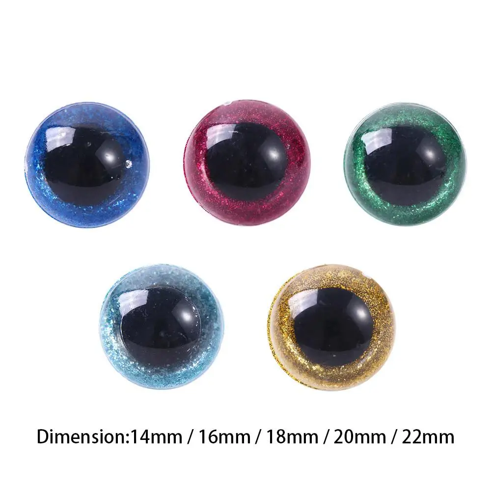 Plastic Safety Eyes Stuffed Toys Doll Eyeballs 14/16/18/20/22mm 3D Glitter Eyes 3D Doll Eyes  Toys Eyes Doll Making Eyes