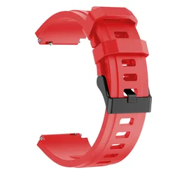 Versatile 22mm Silicone Watch Band - Durable and Stylish Strap - 22mm Universal (Red)