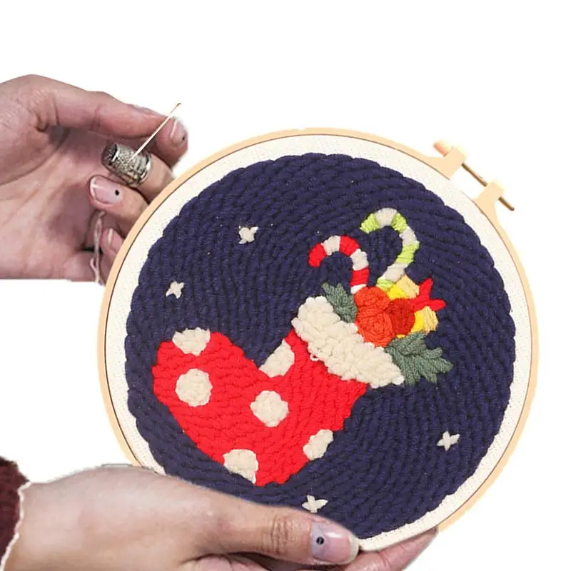 

Набор для рождественской вышивки «сделай сам», рисунок Санты, ручная штамповка, креативные наборы, Рождественская серия, Набор для вышивки крестиком