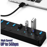 USB HUB 3.0 Multiprise High Speed Splitter 4/7 Ports 5Gbps Hub Power Adapter With Switch Long Cable With Multiple Expander Hub - Image 4