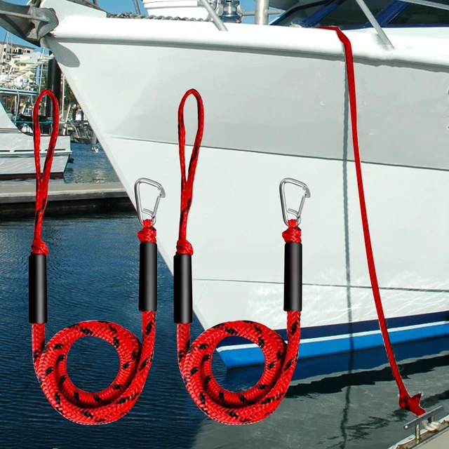 2Pcs Boat Bungee Dock Line with Loop Boat Ropes for Docking Marine