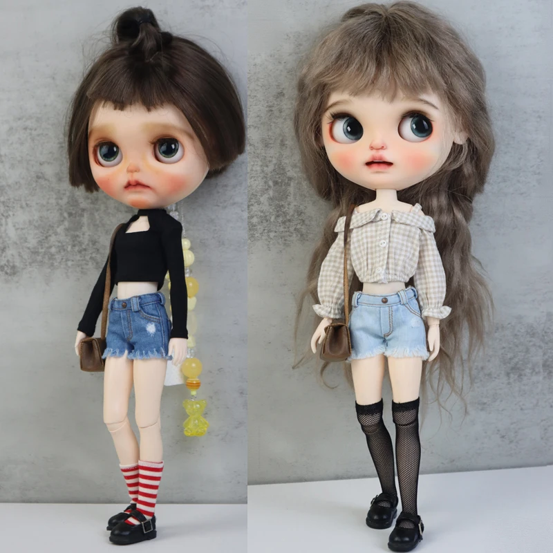 Azone Doll Shirt Pants Jeans Short for Ob24 Ob22 Azone Blythe Doll Clothes