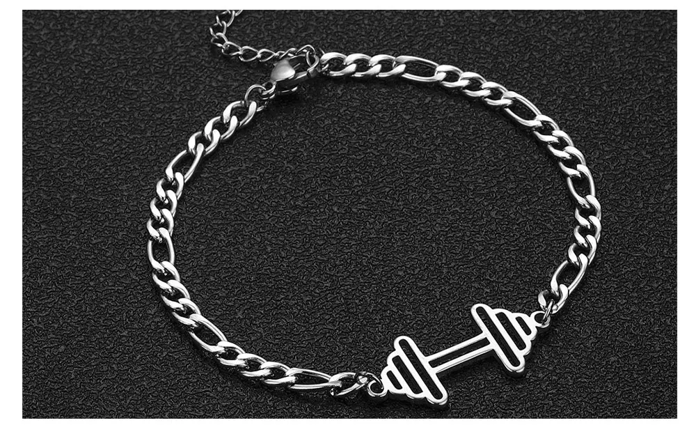 Cazador Übung Sport Herzschlag Hantel Charm Armband für Frauen Edelstahl Schmuck 2026 Box Kette Armband an der Hand Geschenk – Detail 9