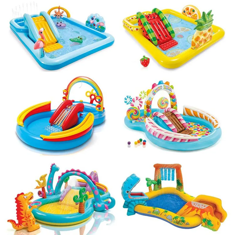 Big Children's Inflatable swimming pool Floats Slide Dinosaur Castle for kids pools summer toys water play games baby piscina