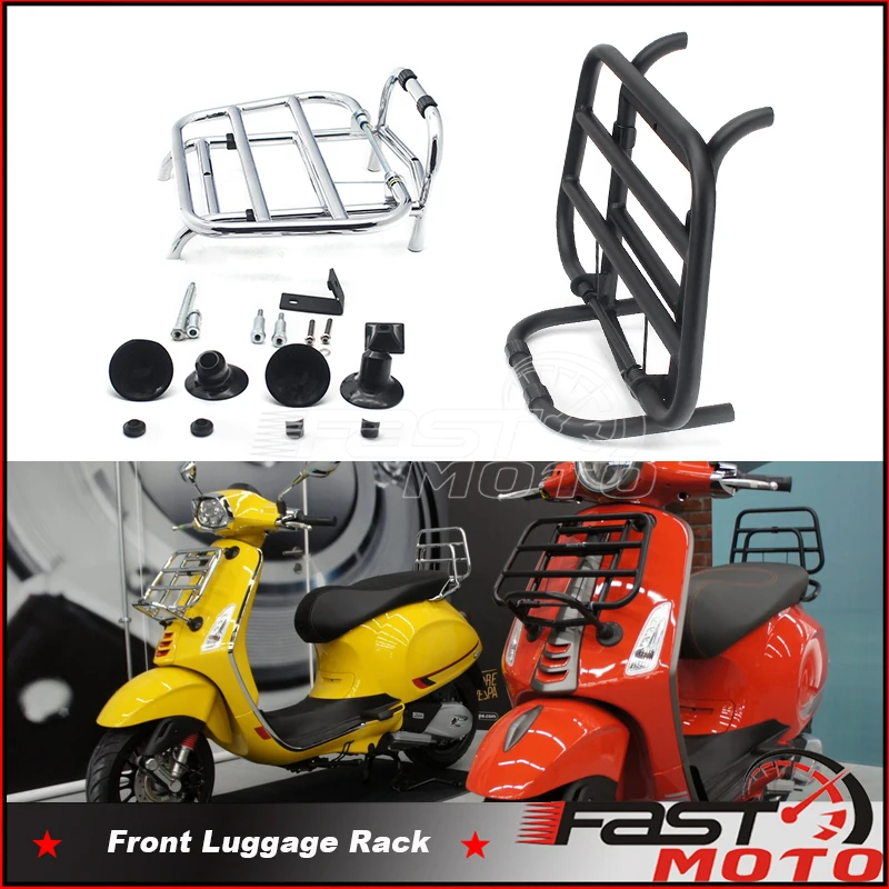 

Черная/хромированная полка-переноска из нержавеющей стали, складная Передняя полка для багажа, кронштейн, держатель для багажа для Primavera 150 Sprint 150