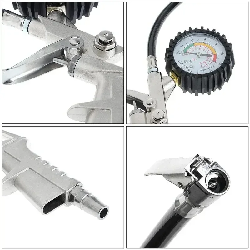 1PcCar Motorcycle Multifunctional Tire Air Pressure Monitoring Gauge Tester Air Compressor Dial Meter Inflator Pump Tools 220PSI