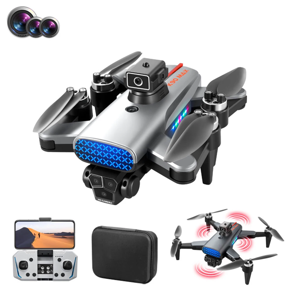 

XKJ K90 MAX GPS 3 Camera 5G WiFi FPV with 4K ESC 3 Lens 360° Obstacle Avoidance Optical Flow Positioning RC Drone Quadcopter RTF