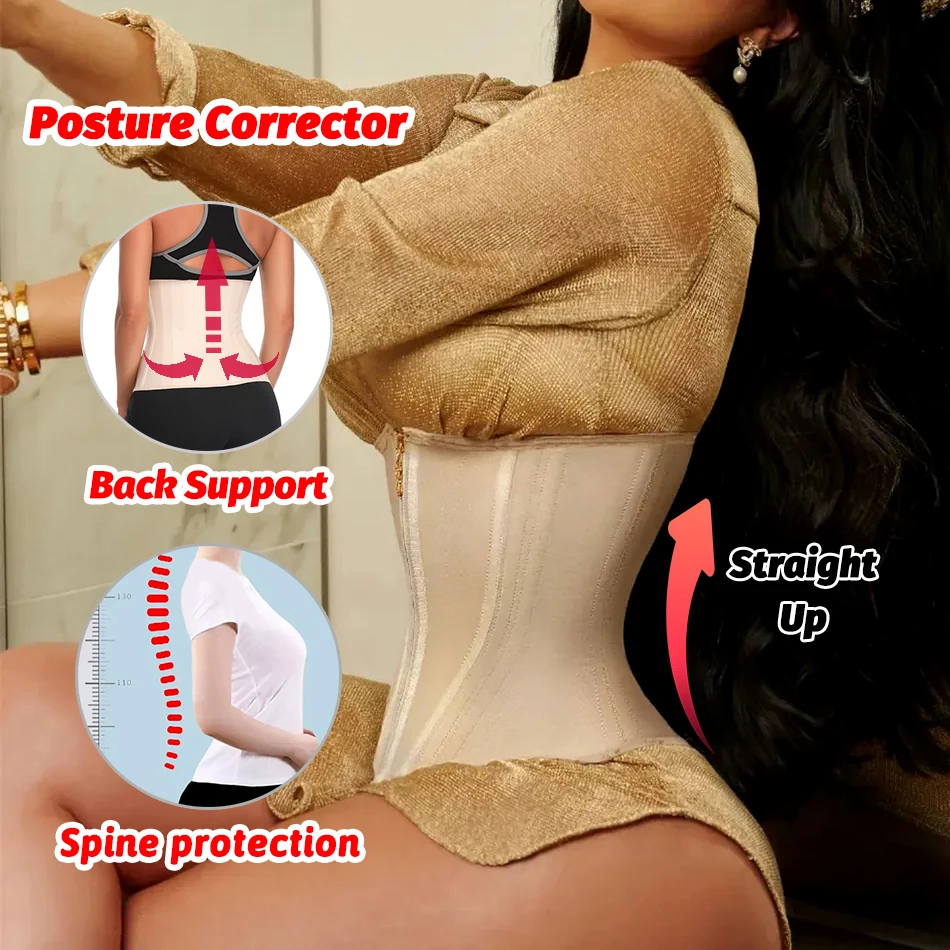 Corset Binders Waist Trainer Latex Shapewear Hourglass Girdle Slimming Shaper Body Carving Belly Reducing Women Underbust Sheath
